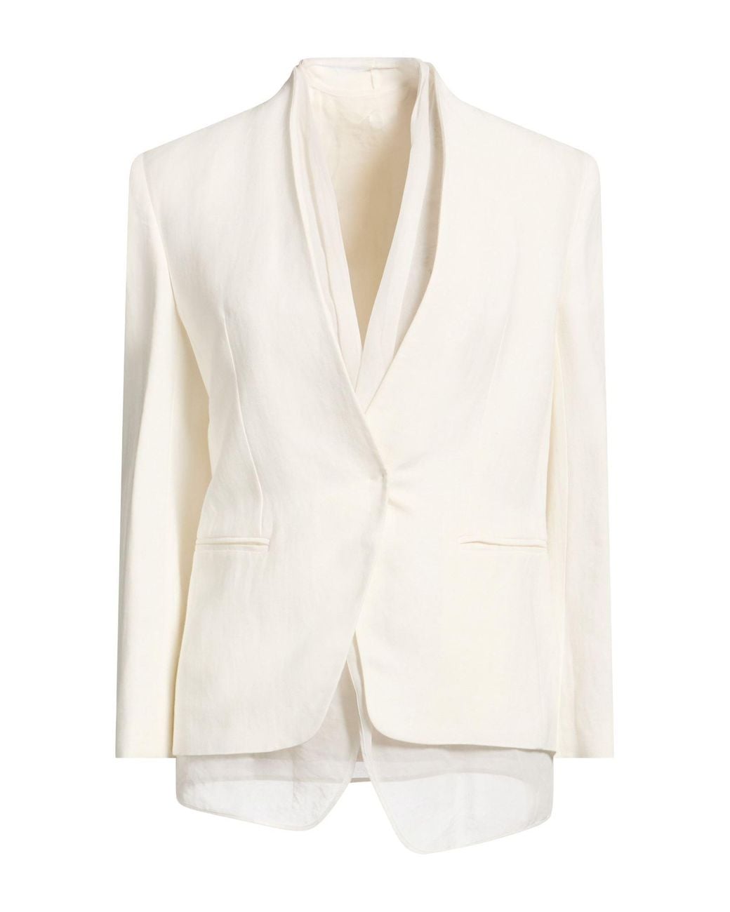Brunello Cucinelli White Blazer Viscose, Linen