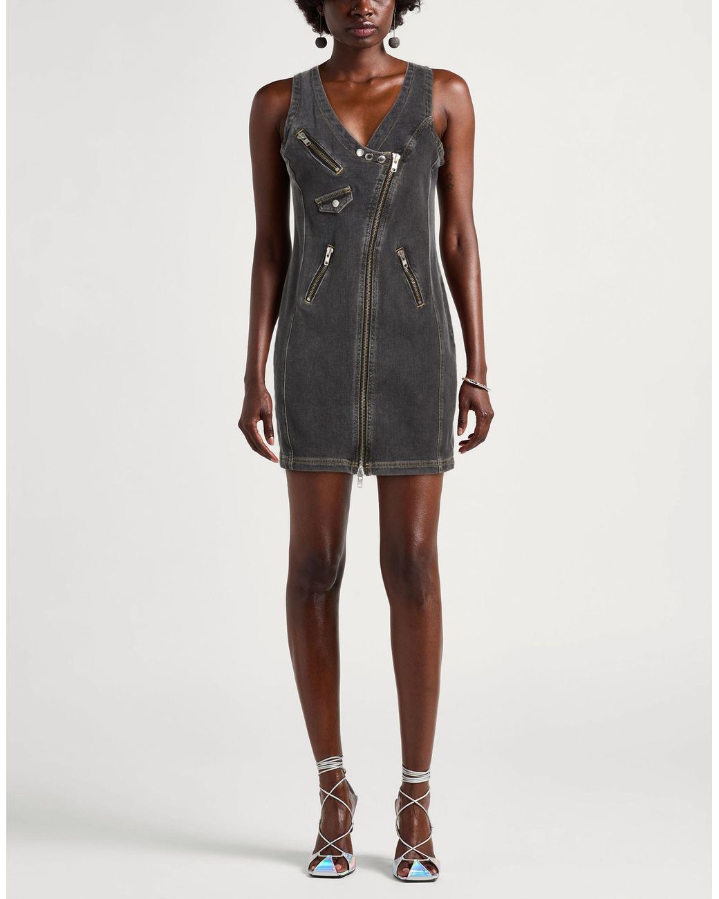 Moschino Black Mini Dress Cotton, Elastane