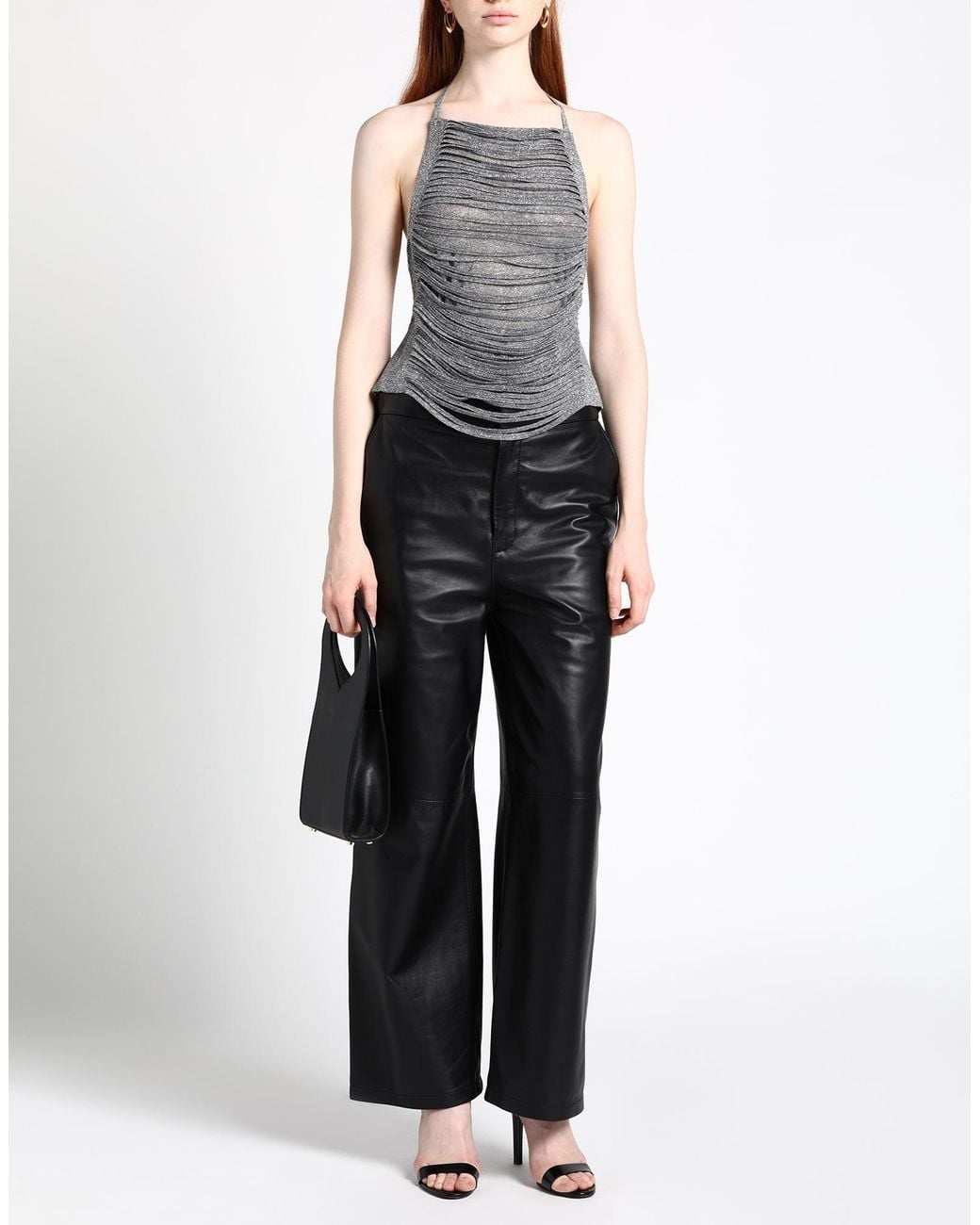 Circus Hotel Gray Top Viscose, Polyester
