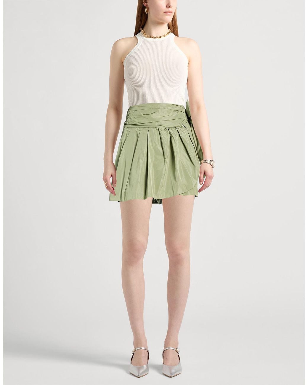 Alberta Ferretti Green Shorts & Bermuda Shorts Polyester, Silk