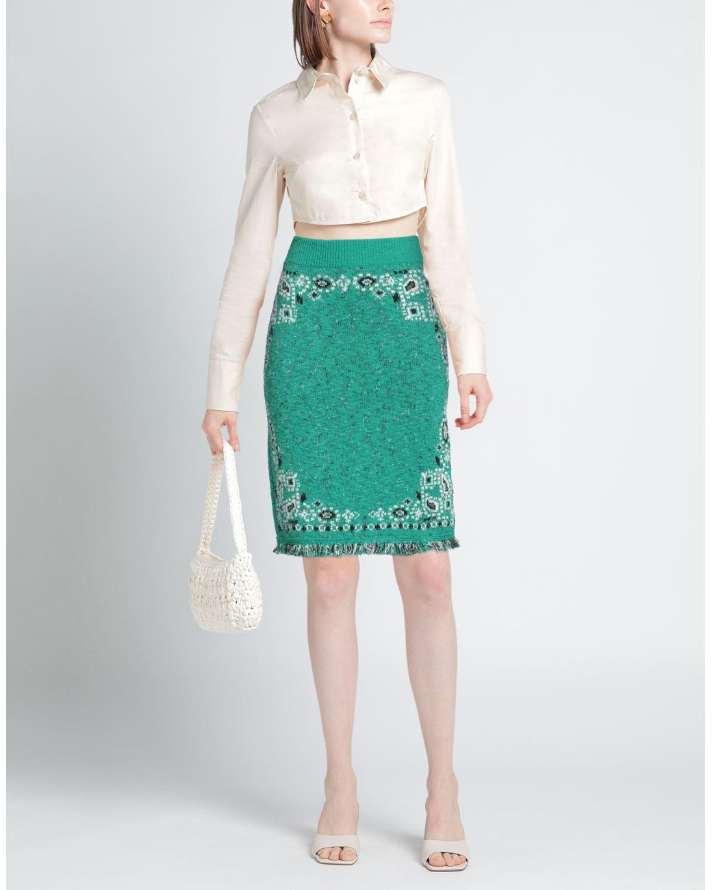 Alanui Green Midi Skirt