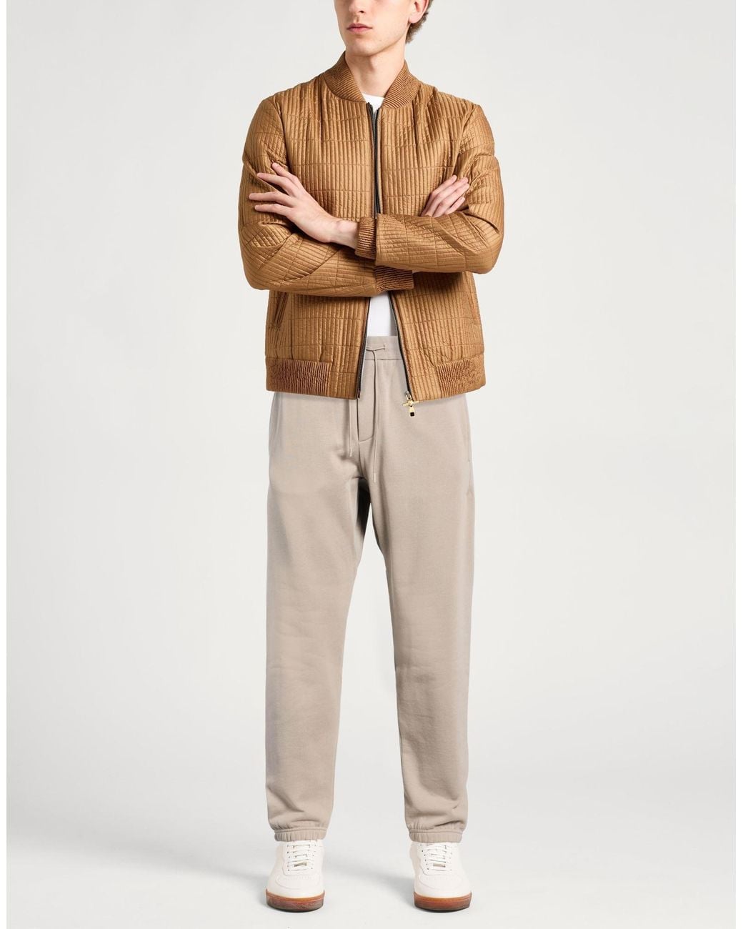 Emporio Armani Natural Taupe Pants Cotton for men
