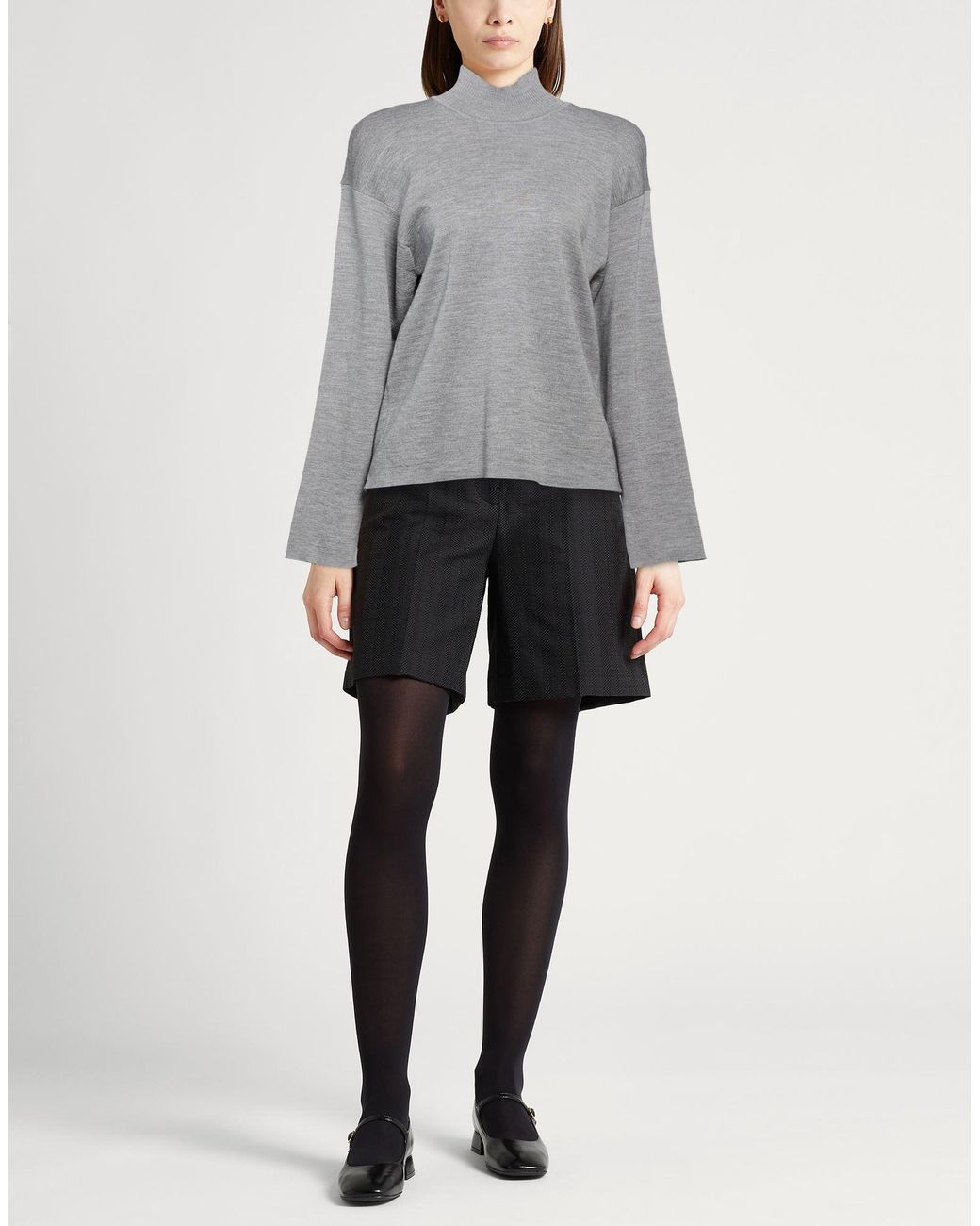 Peserico Gray Turtleneck Merino Wool