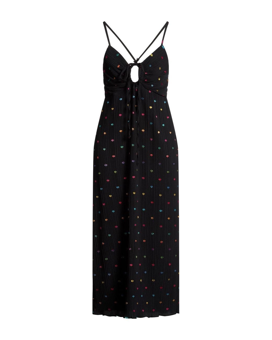 Never Fully Dressed Black Midi Dress Polyester, Elastane