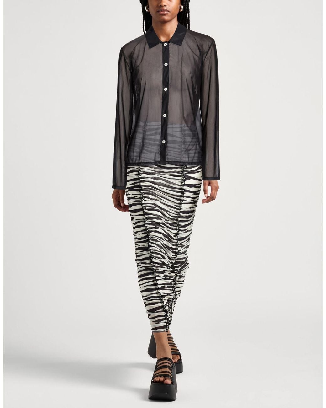 Sunnei Black Shirt Polyamide, Elastane