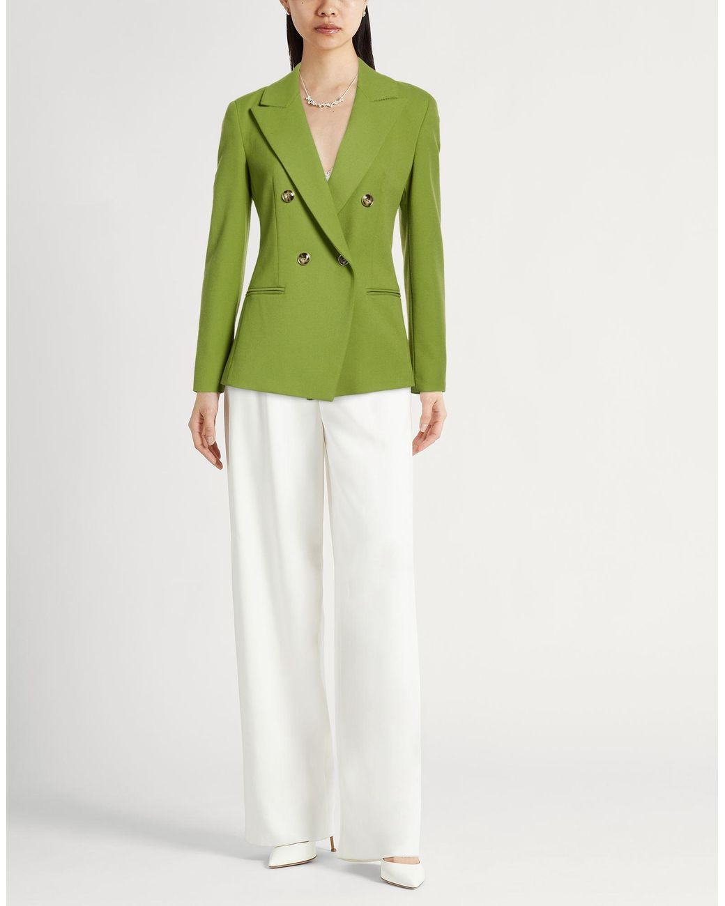 Marella Green Blazer Polyester, Viscose, Elastane