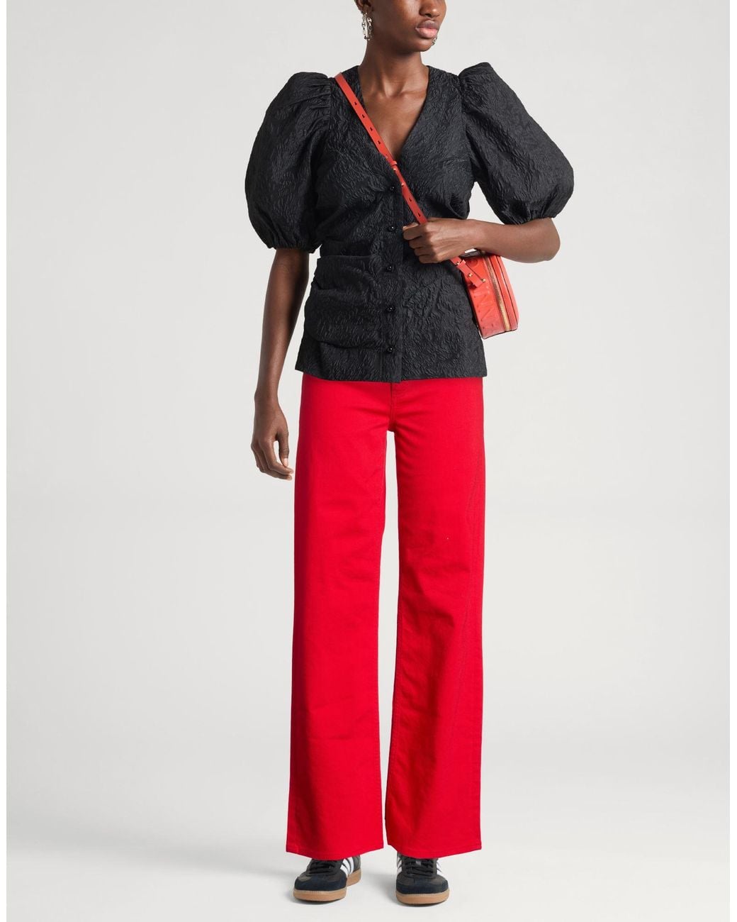 Maje Red Jeans Cotton, Elastane
