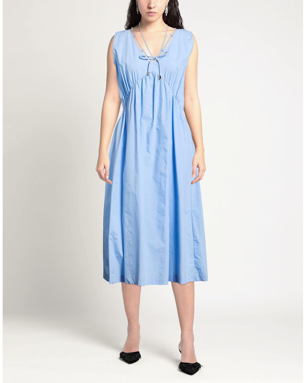 No Secrets Blue Midi Dresses