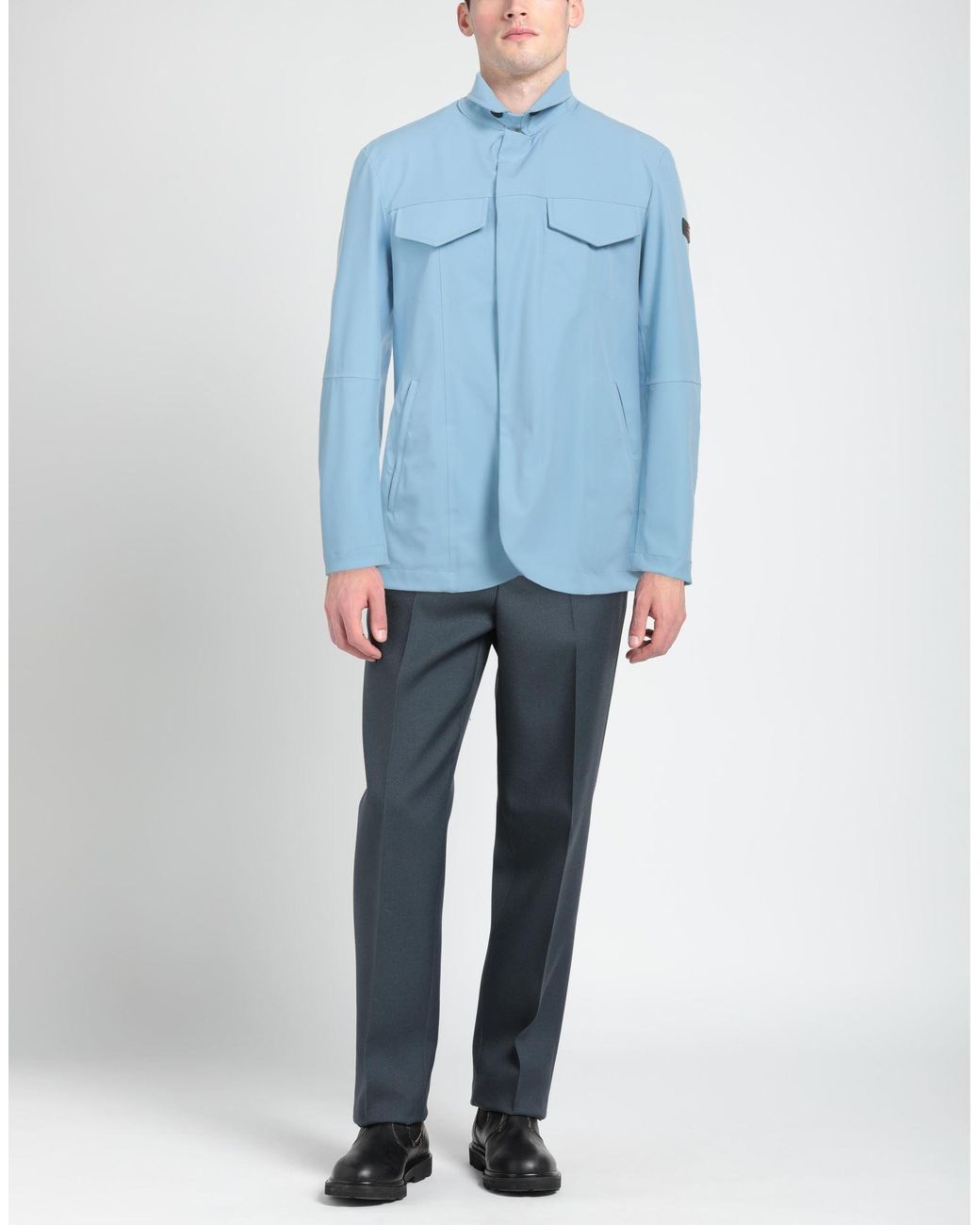 Peuterey Blue Jacket Polyamide, Elastane for men