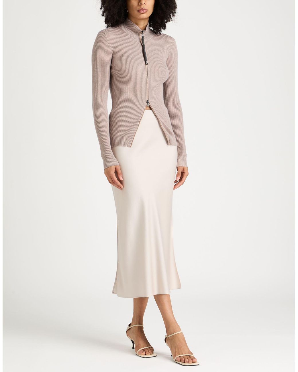 Brunello Cucinelli Natural Midi Skirt