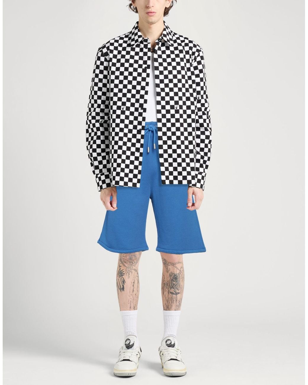 Off-White c/o Virgil Abloh Blue Azure Shorts & Bermuda Shorts Cotton, Polyester for men