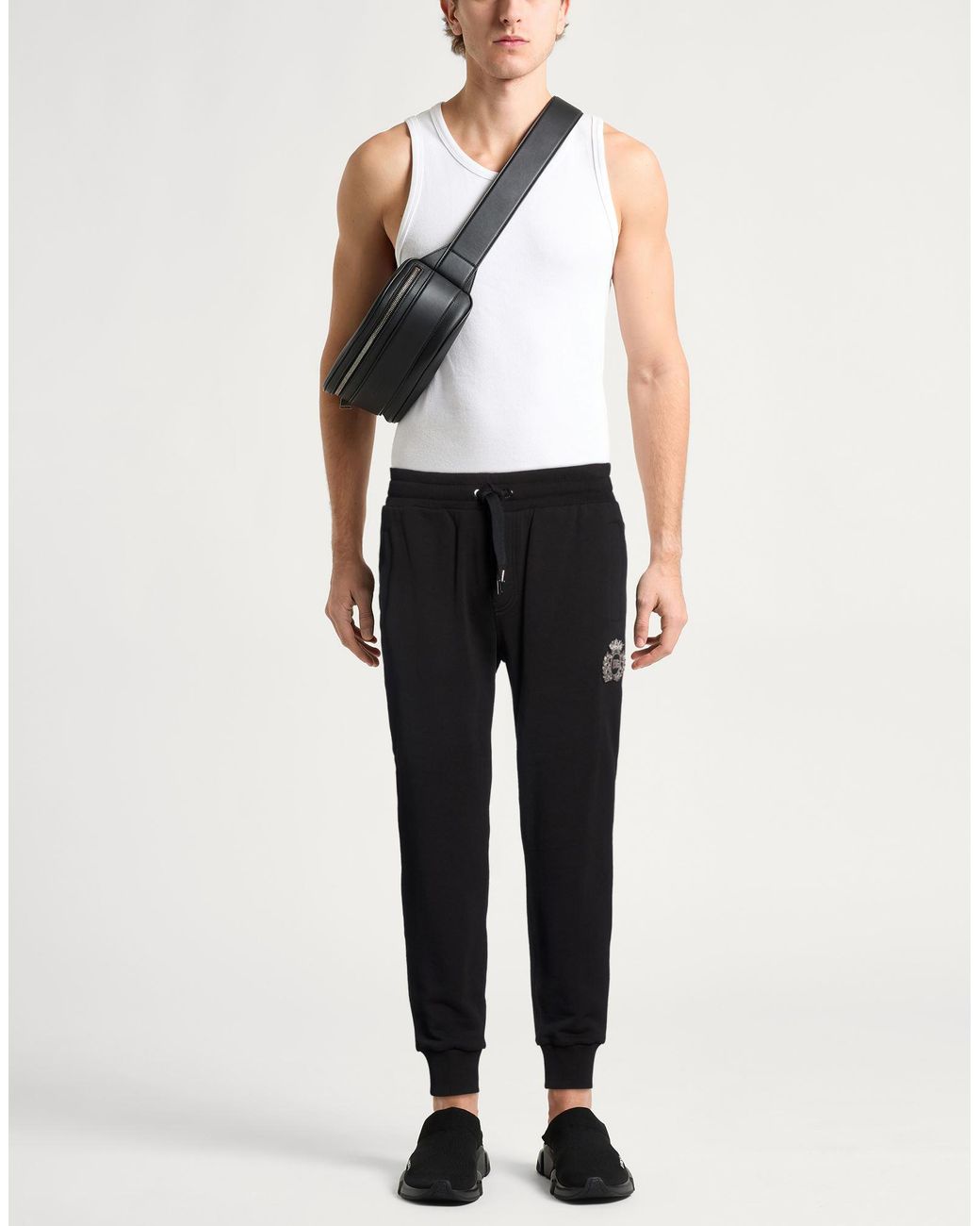 Dolce & Gabbana Black Pants Cotton, Brass, Glass for men