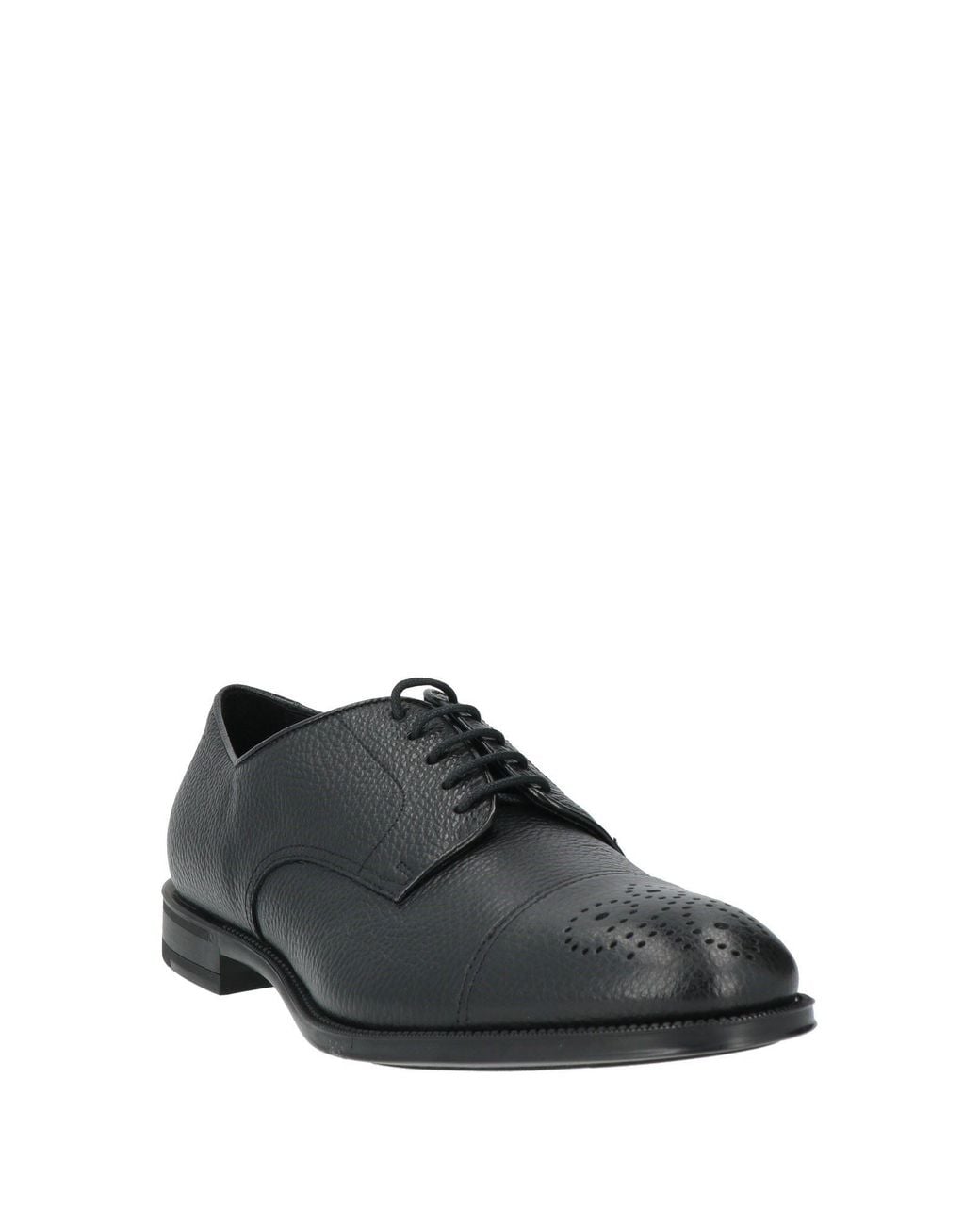 Doucal's Black Lace-Up Shoes Leather for men
