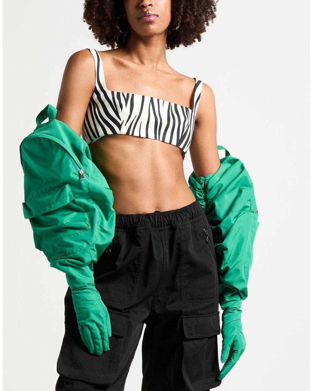 Moschino Green Gloves Polyester