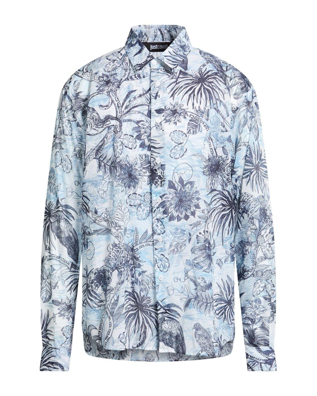 Just Cavalli Blue Shirt Cotton for men