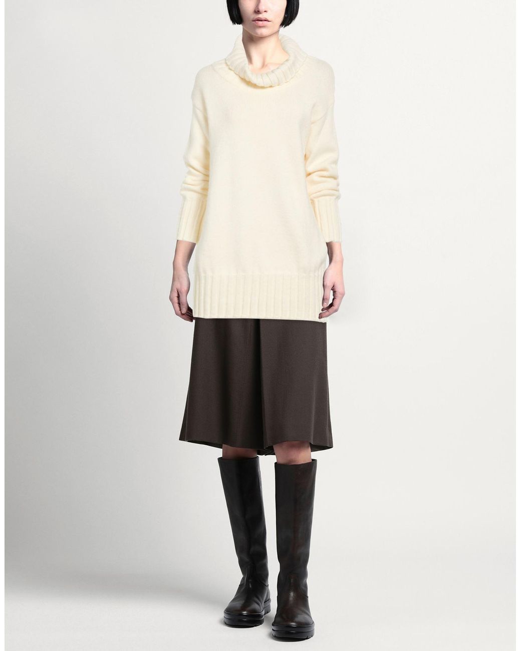 Carla G White Turtleneck Polyacrylic, Alpaca Wool, Polyamide, Polyester
