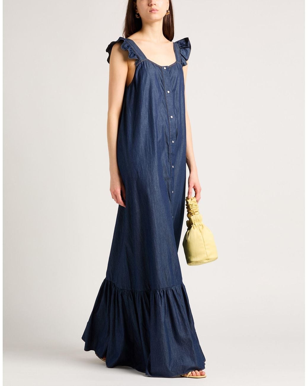 Jacob Cohen Blue Maxi Dress Cotton