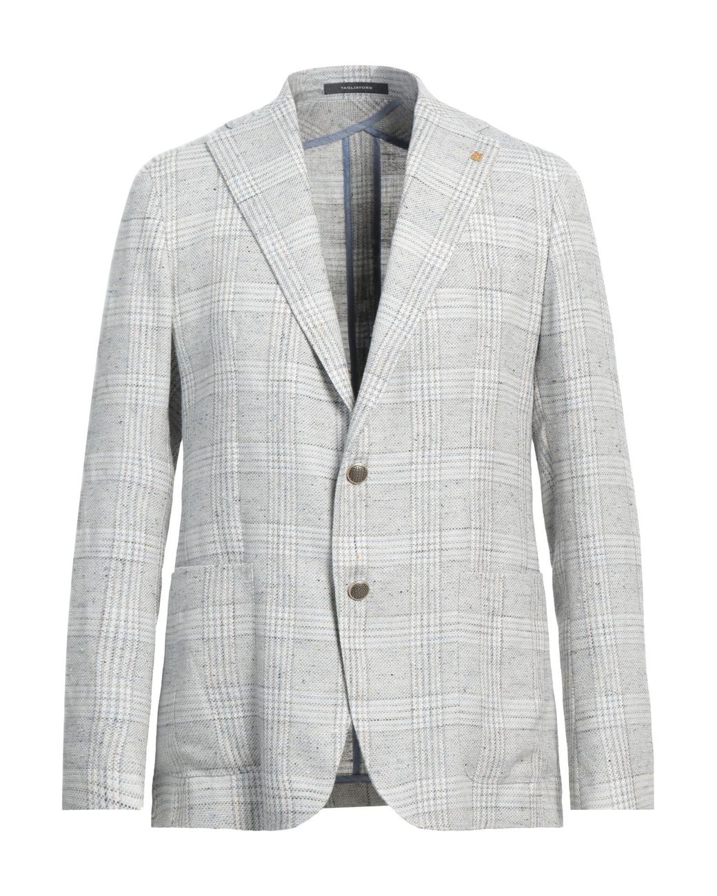 Tagliatore Gray Blazer Cotton, Linen, Silk, Virgin Wool, Viscose for men