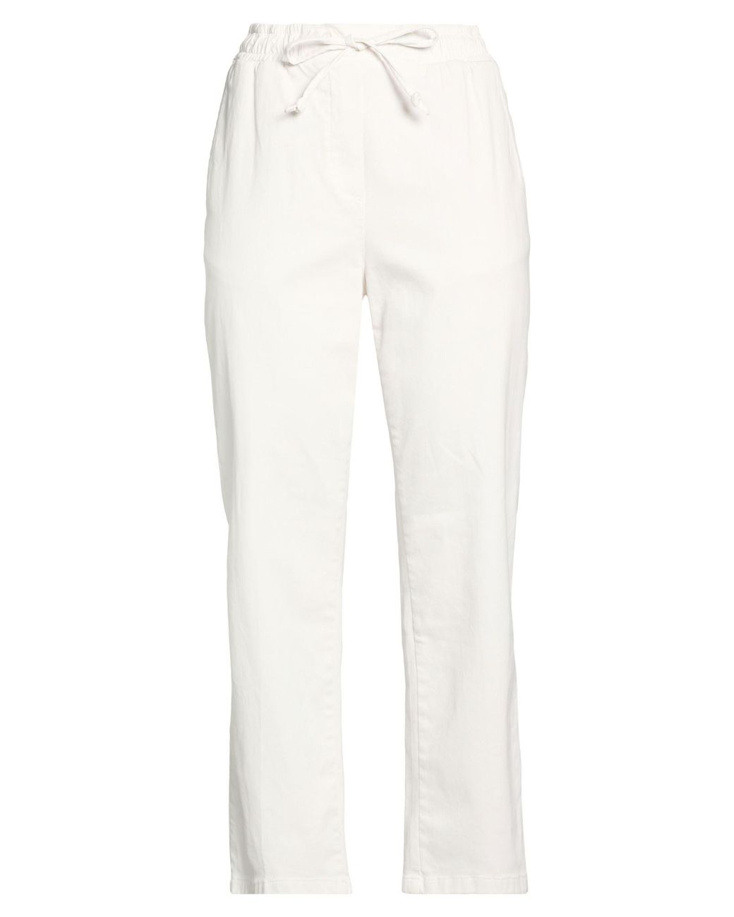 Manila Grace White Pants Cotton, Elastane