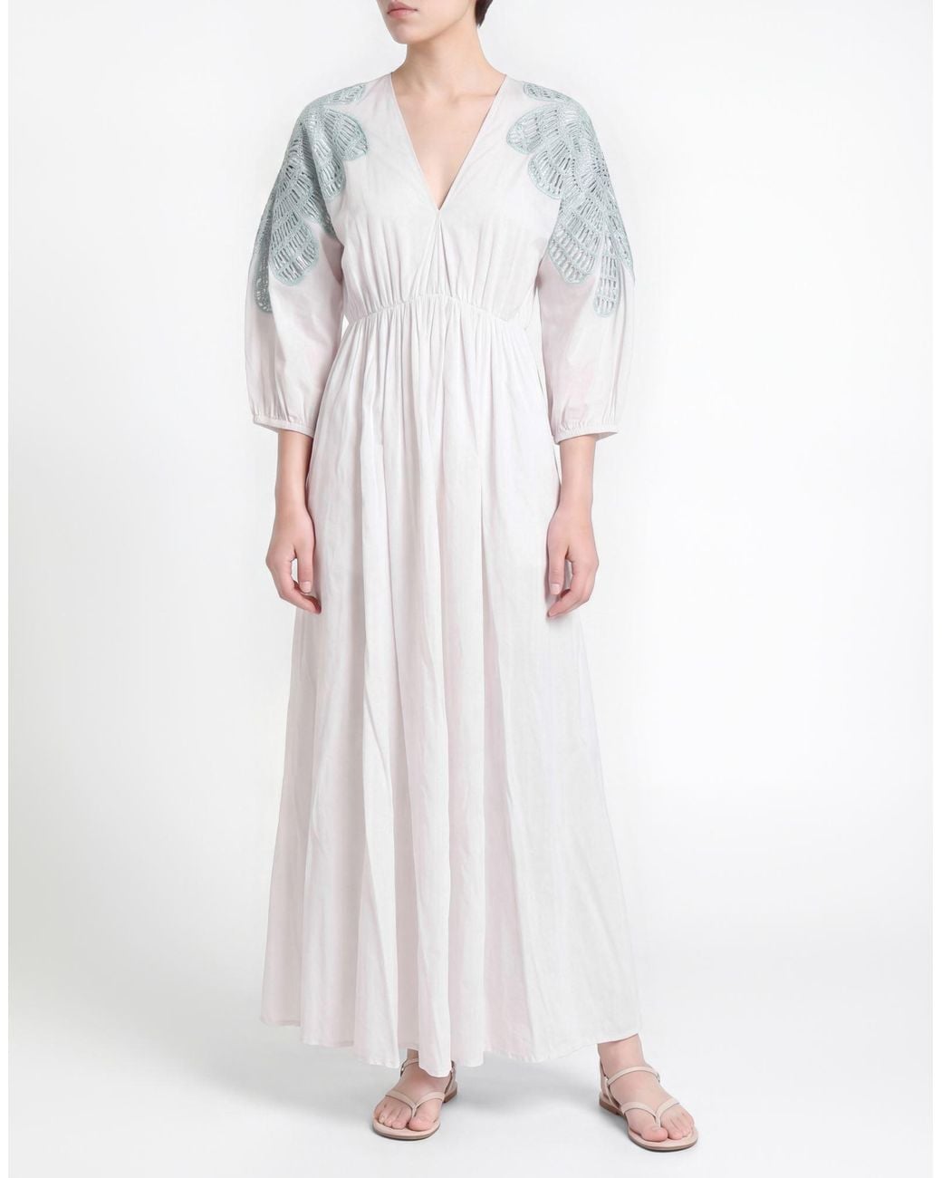 Forte_forte White Maxi Dress Viscose, Cotton