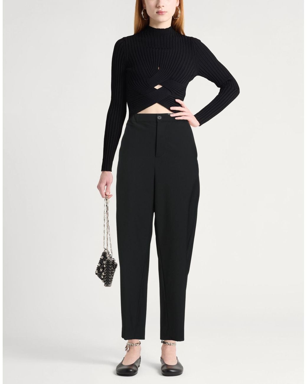 Marni Black Pants Polyester, Virgin Wool, Elastane