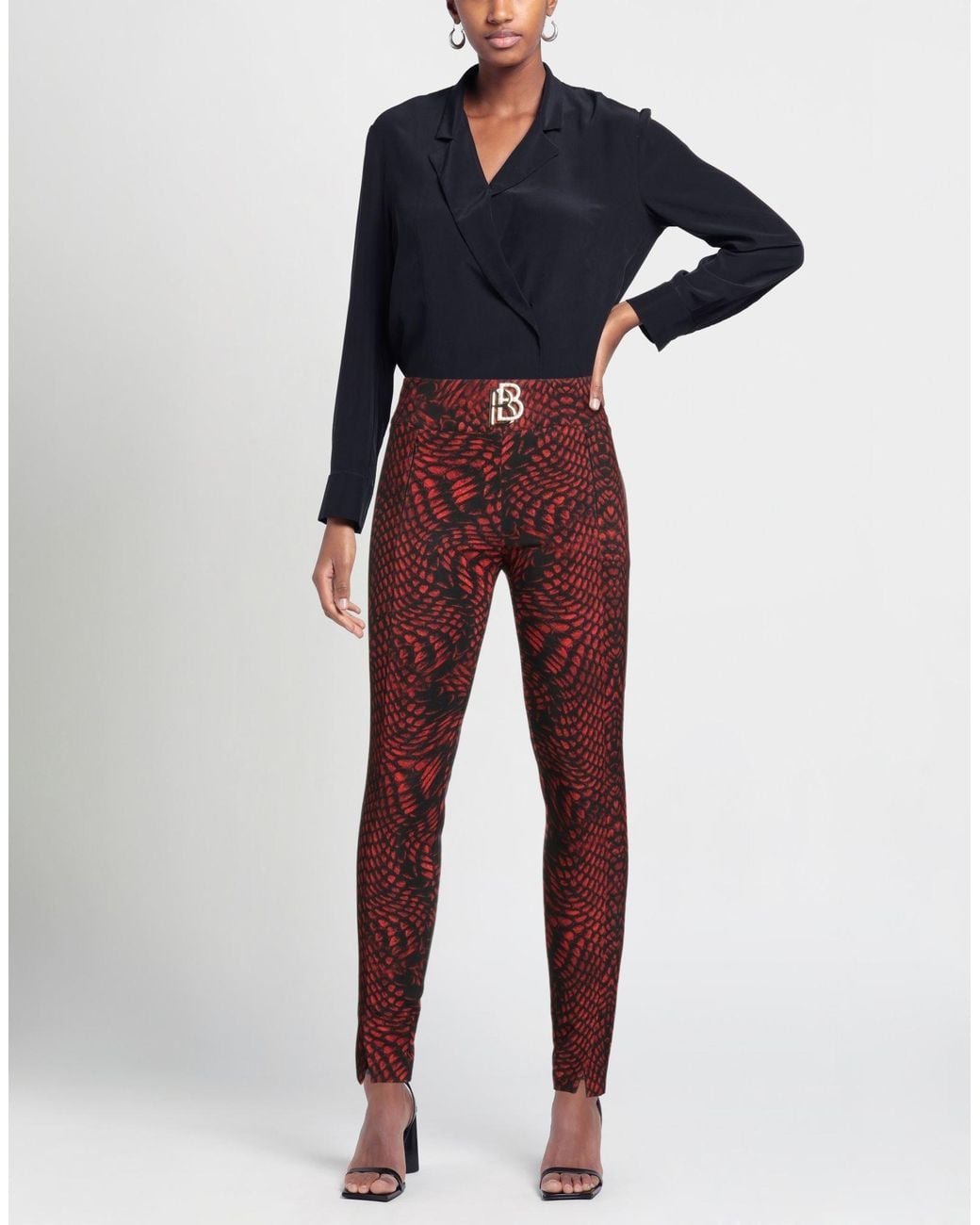 Babylon Red Pants Polyester, Elastane