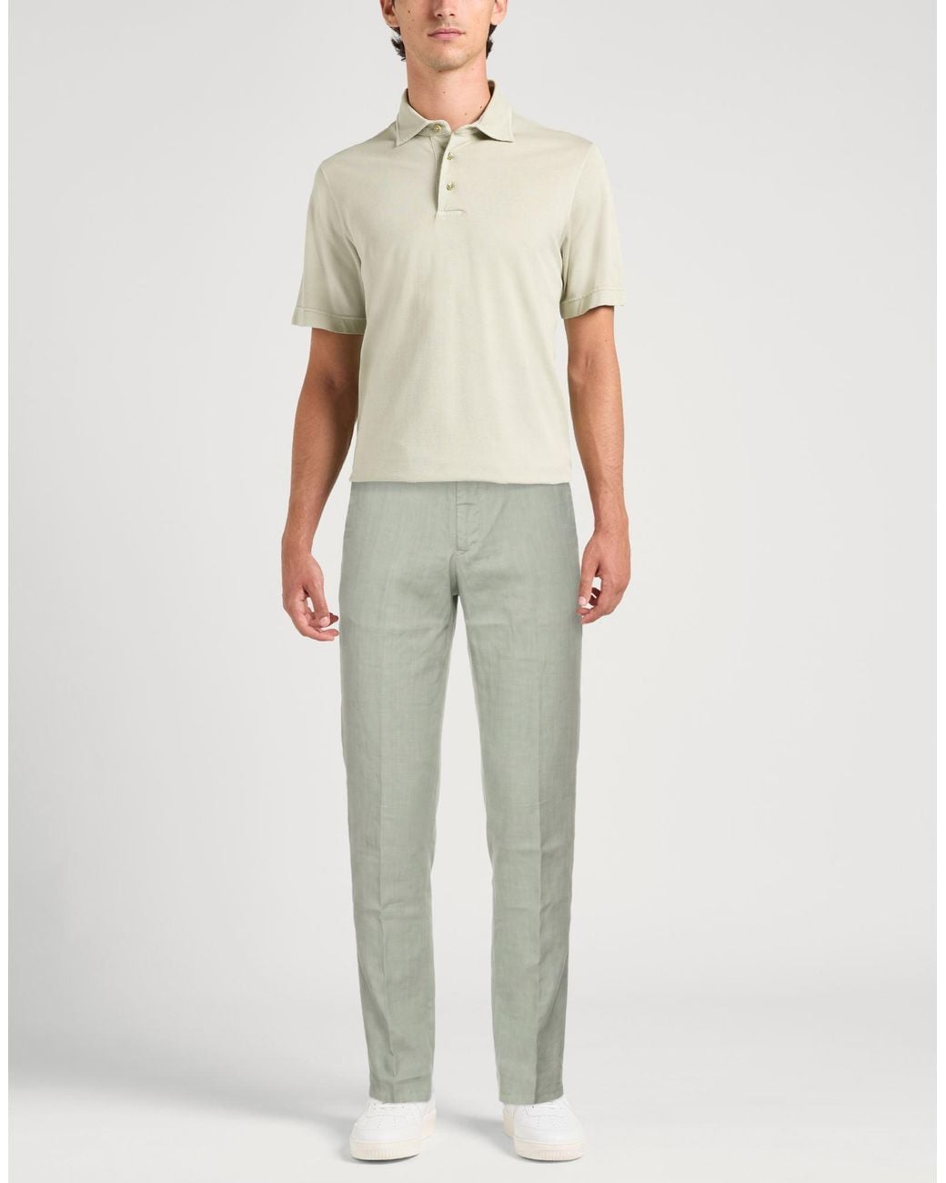 Michael Coal Gray Pants Linen, Cotton, Elastane for men