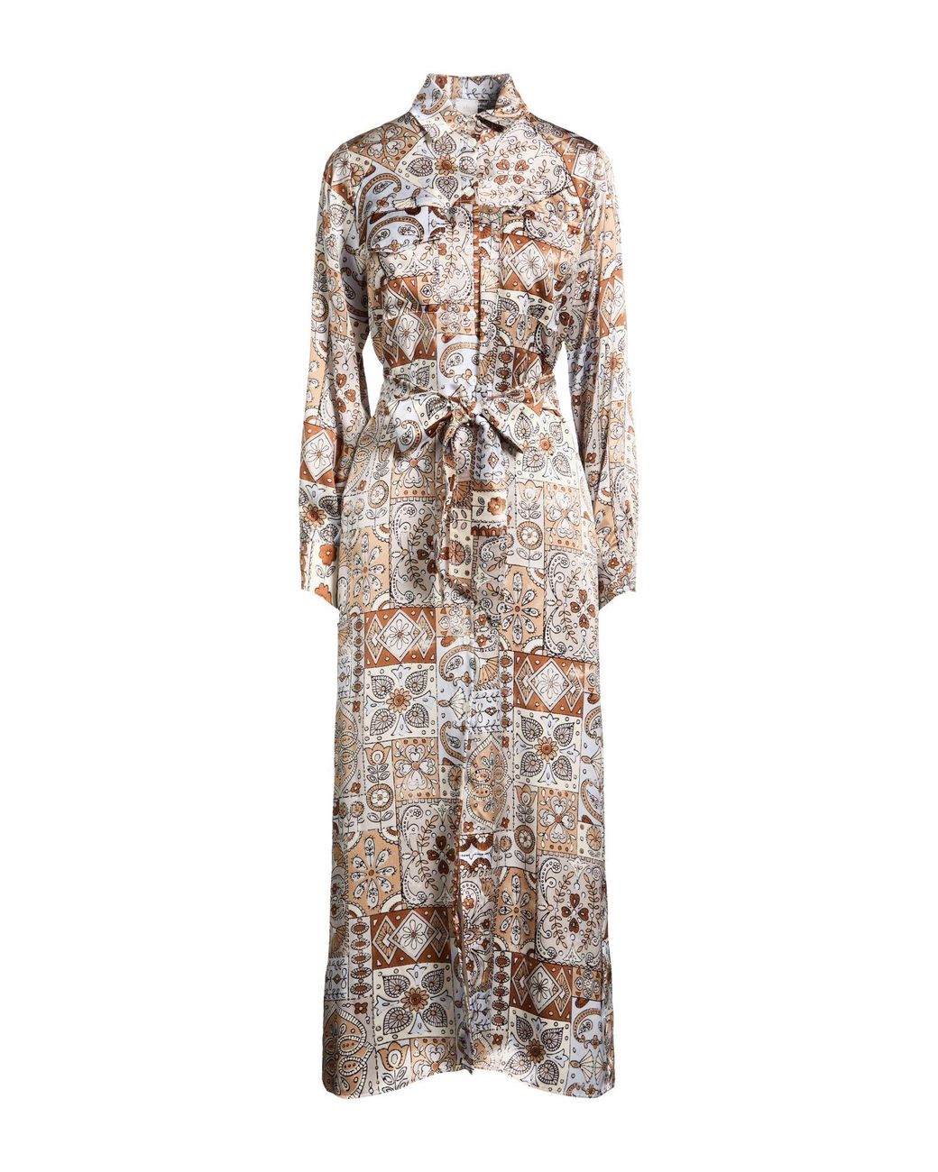 Eleventy Natural Sand Maxi Dress Silk