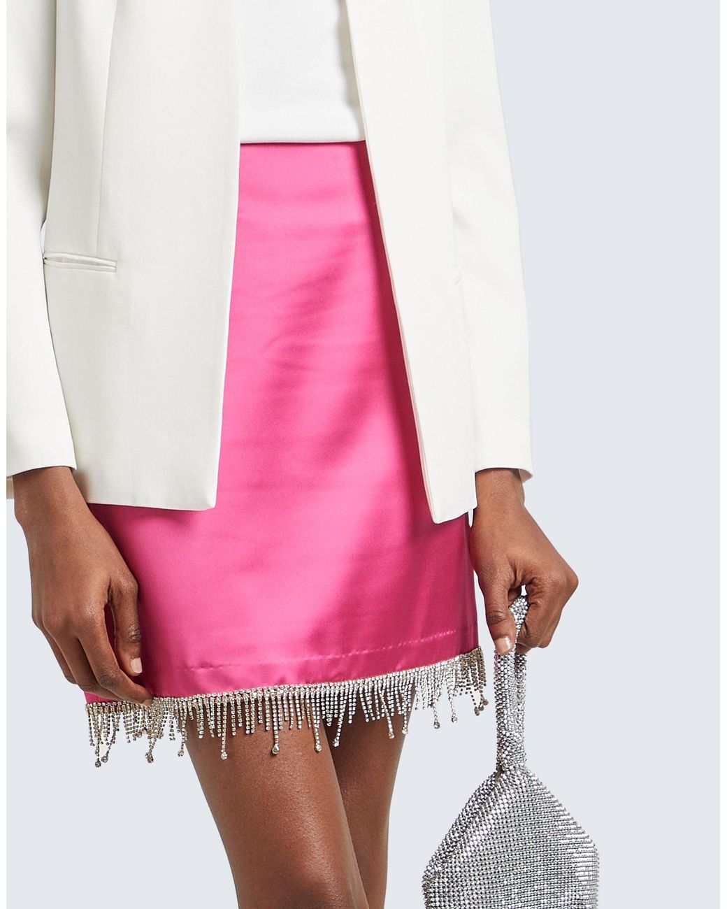 Gaelle Paris Pink Mini Skirt Polyester, Elastane