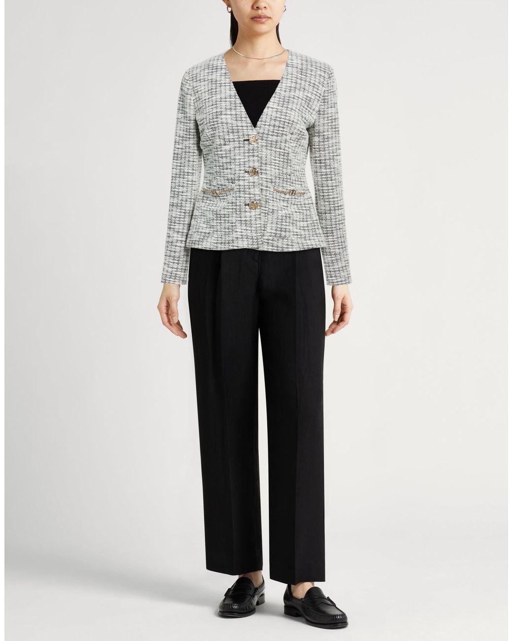 Liu Jo Gray Jacket Polyester, Cotton, Elastane