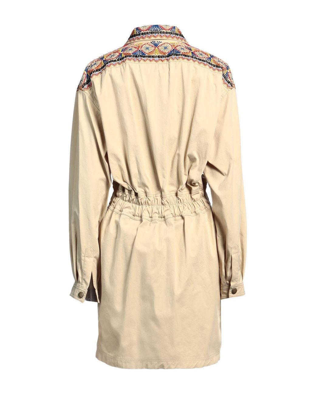 Etro Natural Beaded Twill Shirt Dress