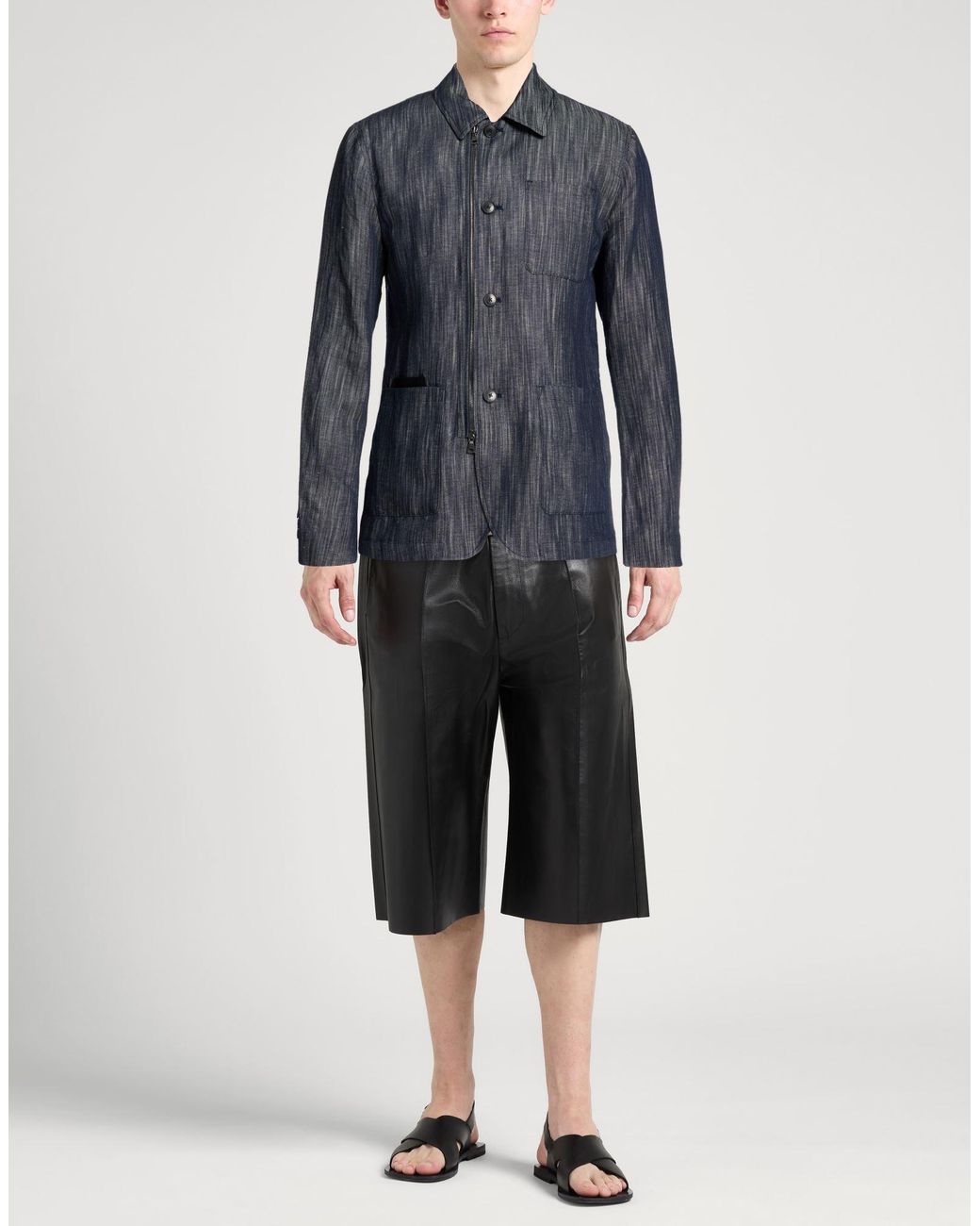 John Varvatos Blue Denim Outerwear for men