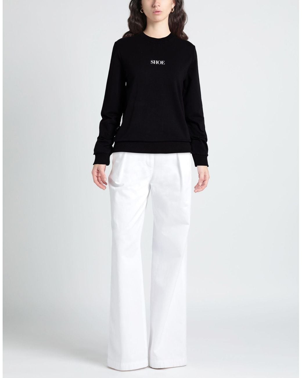 Shoe Black Sweatshirt Cotton, Elastane
