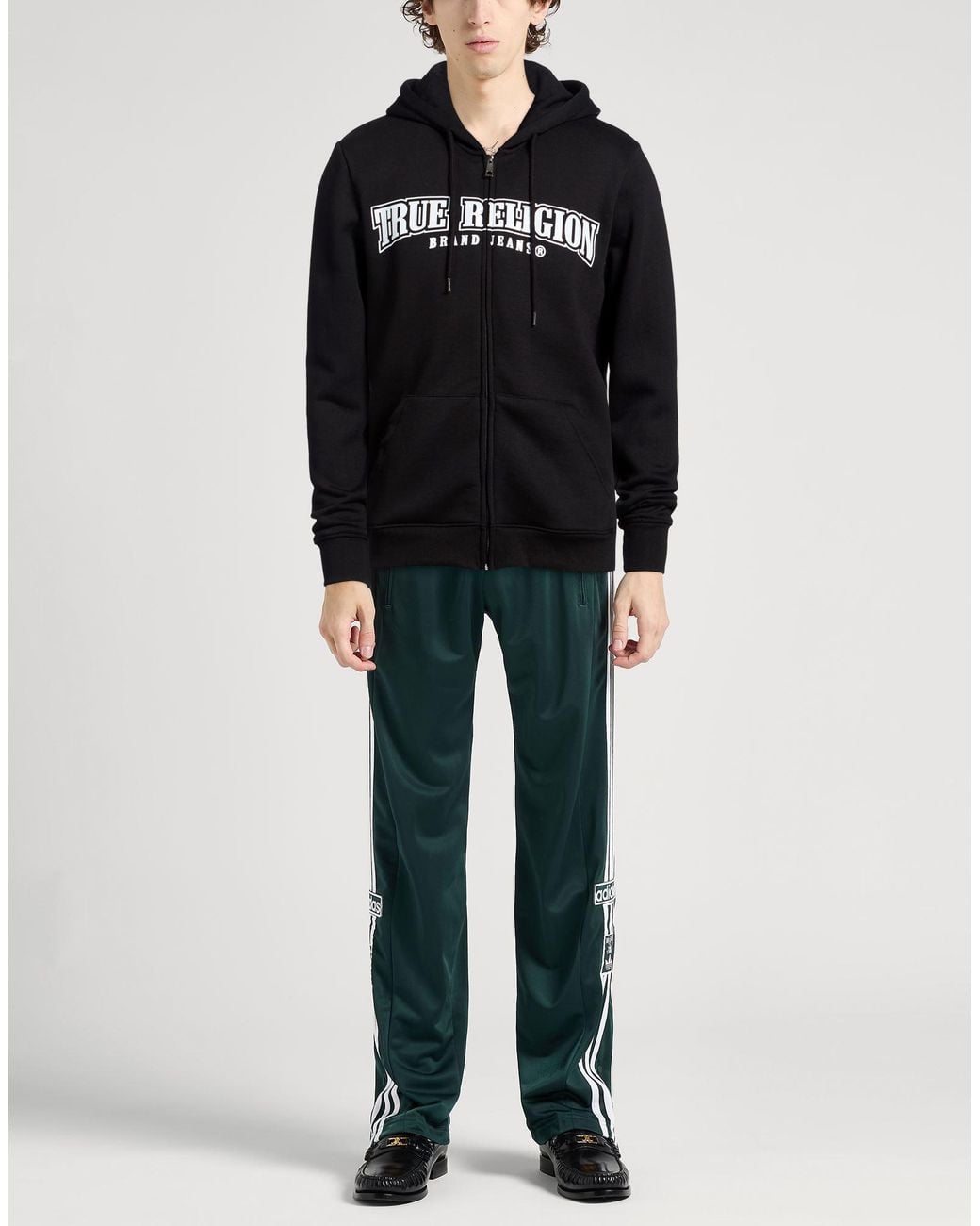 True Religion Black Sweatshirt Cotton, Polyester for men