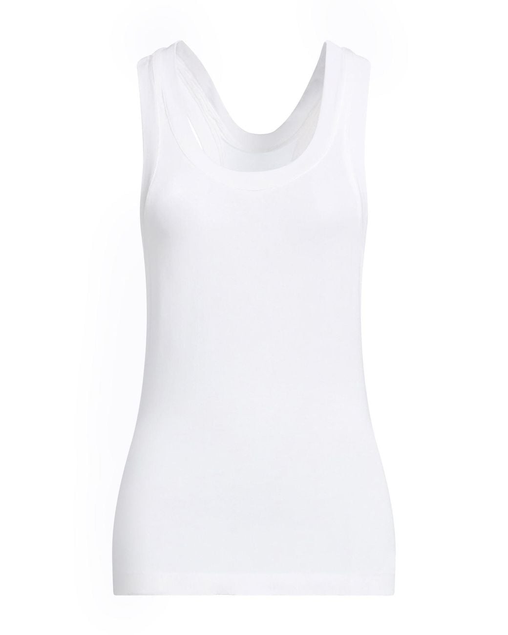 Norma Kamali White Tank Top Viscose, Elastane