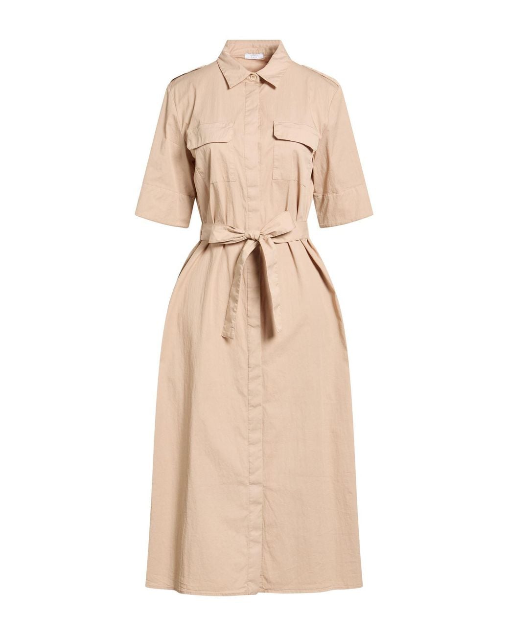 Peserico Natural Midi Dress Cotton, Polyamide, Elastane
