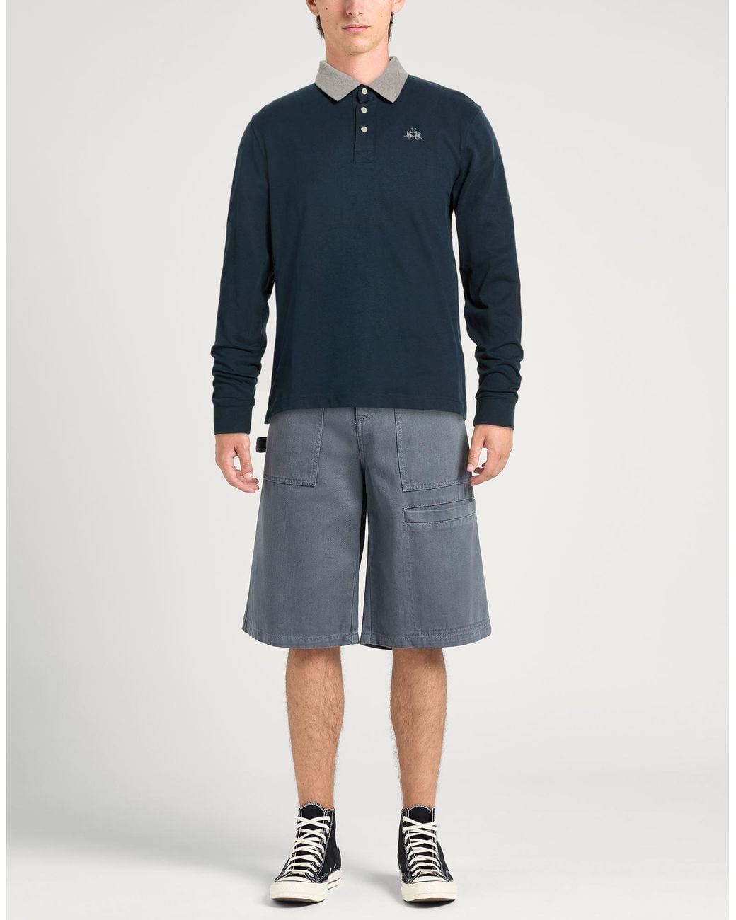 La Martina Blue Polo Shirt Cotton for men