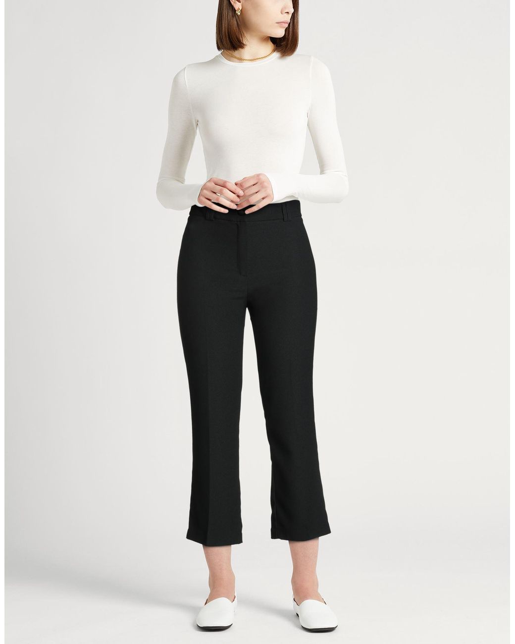 HEBE STUDIO Black Pants Polyester