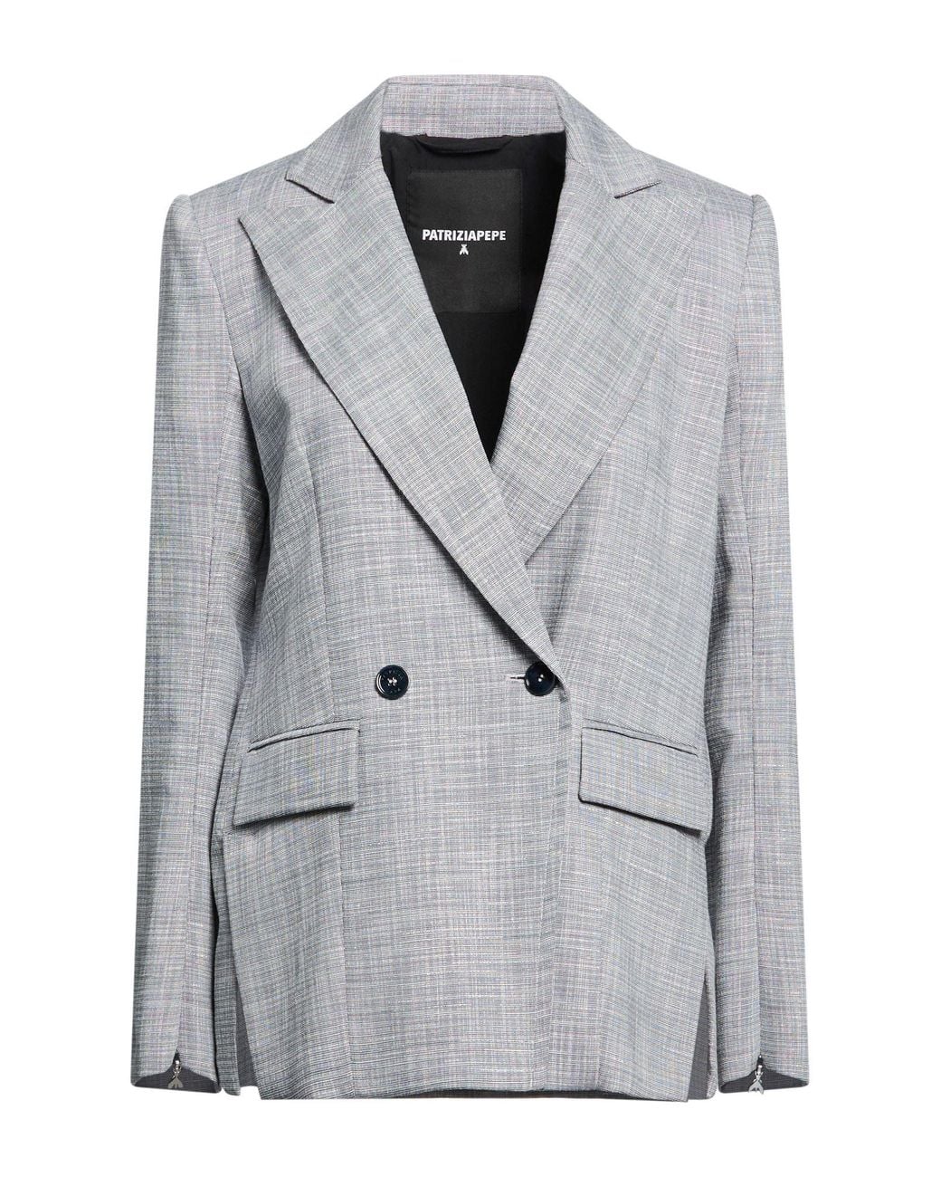 Patrizia Pepe Gray Blazer Polyester, Viscose, Elastane