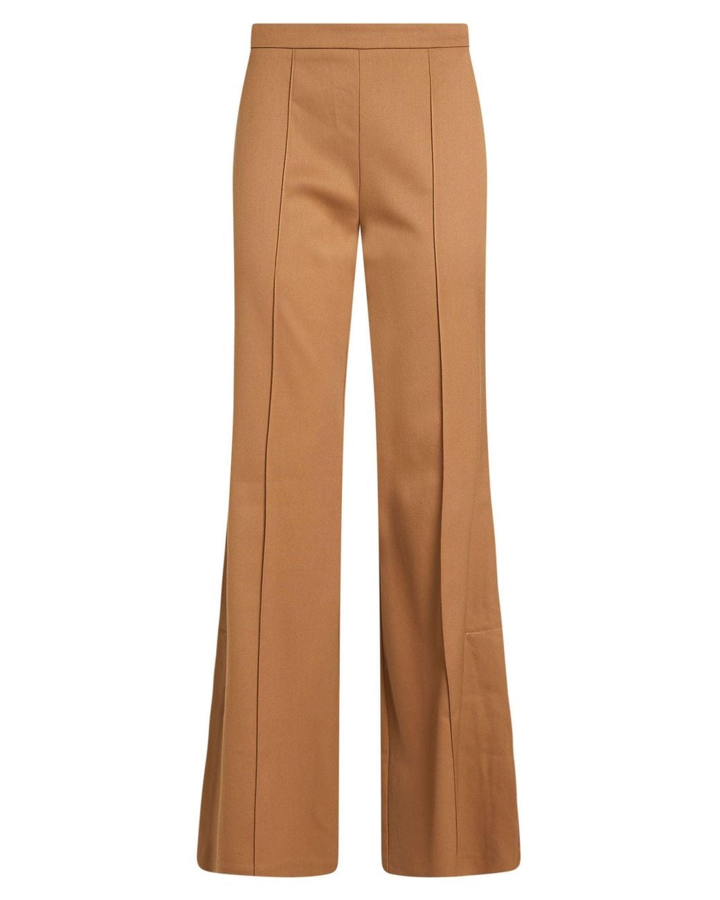 Erika Cavallini Semi Couture Brown Camel Pants Polyester, Virgin Wool, Elastane