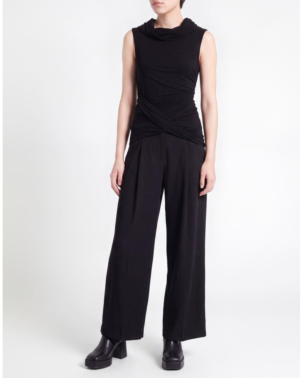 Rick Owens Black Top Modal, Cashmere, Elastane