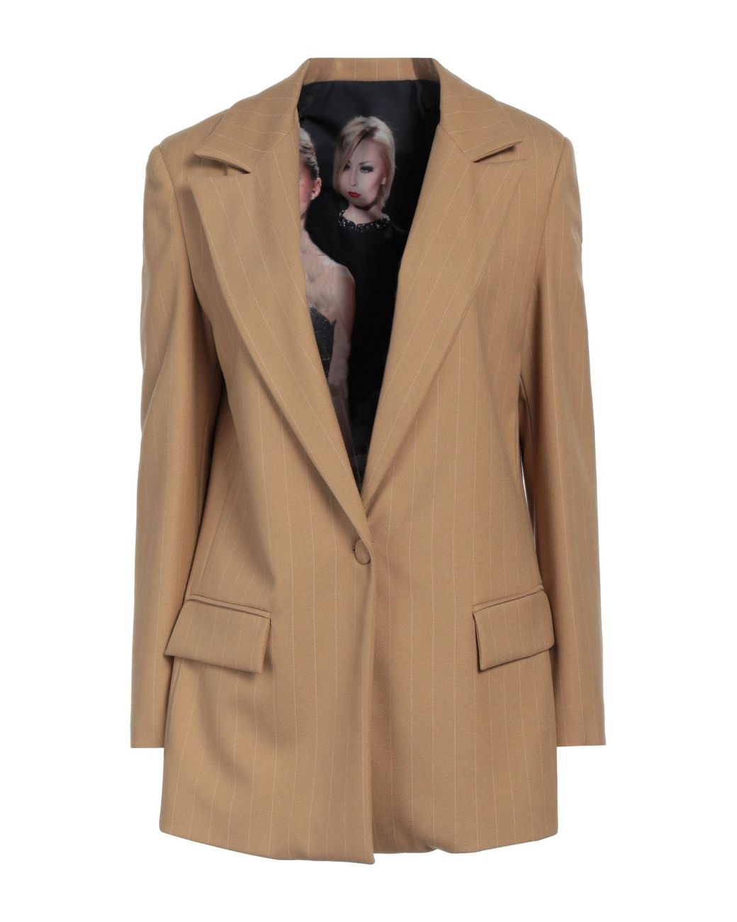 Cristinaeffe Brown Camel Blazer Polyester, Viscose, Elastane