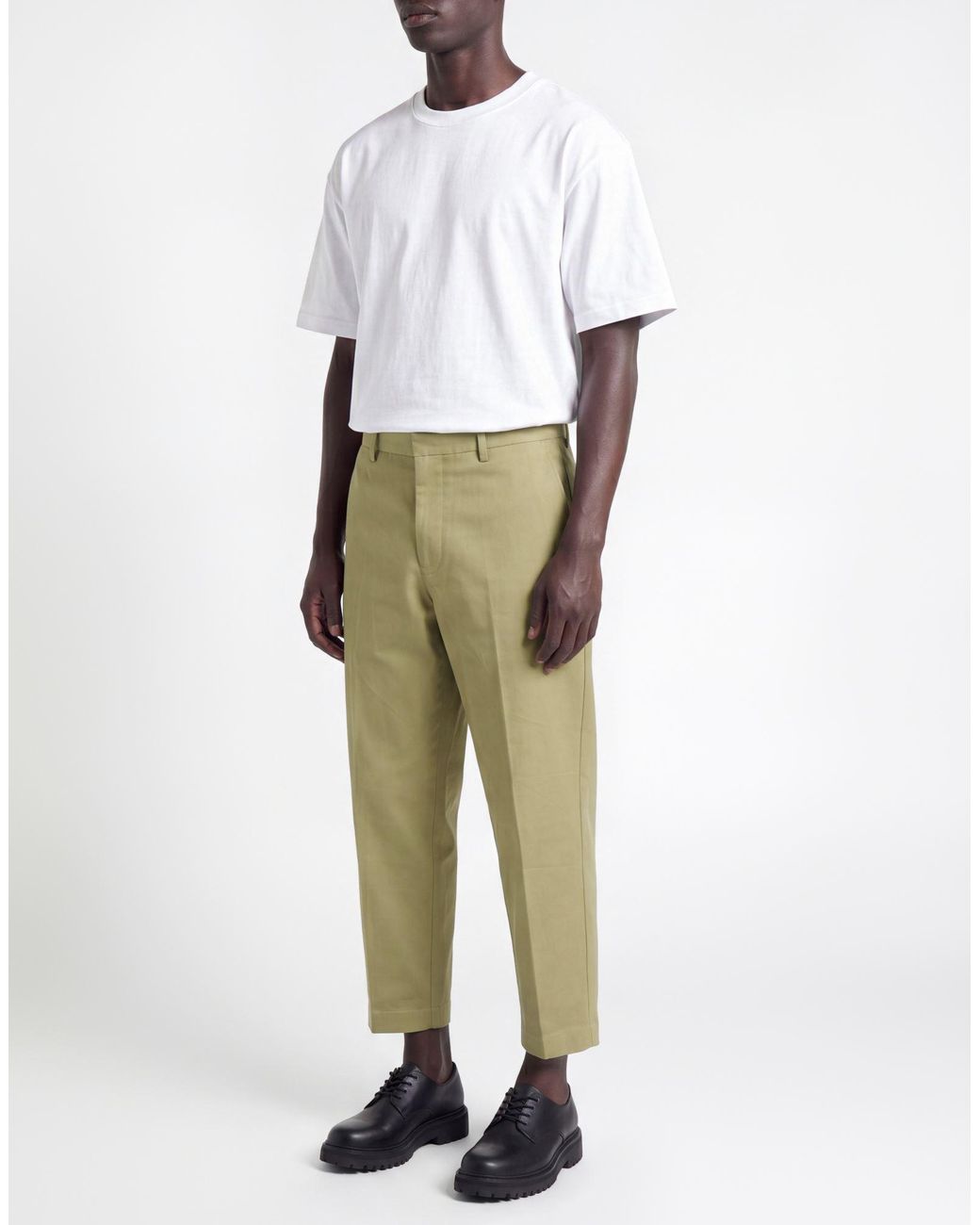 Paolo Pecora Green Pants Cotton, Elastane for men