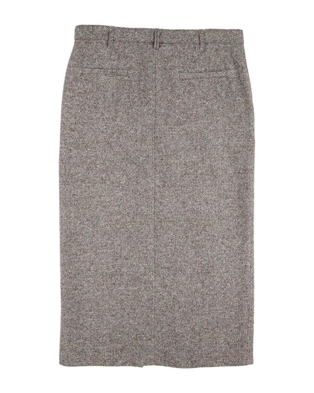 Brunello Cucinelli Gray Dark Maxi Skirt Virgin Wool, Silk, Polyamide