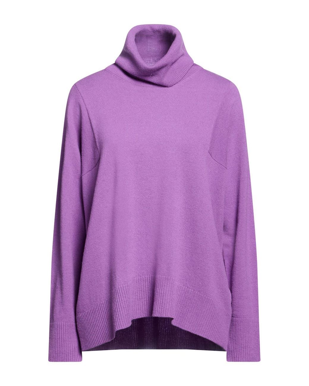 Roberto Collina Purple Turtleneck Merino Wool