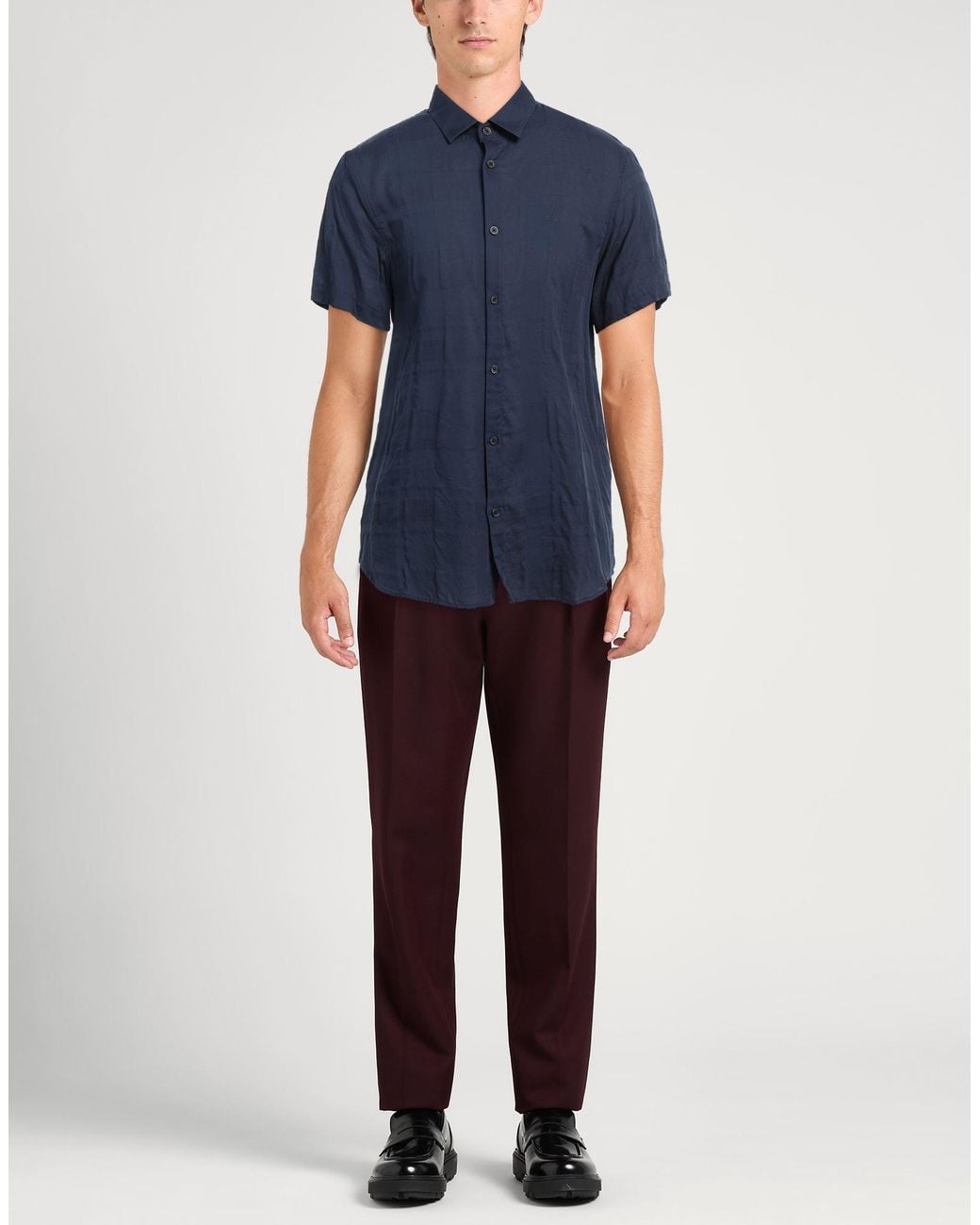 ARMANI EXCHANGE Blue Shirt Cotton, Modal for men