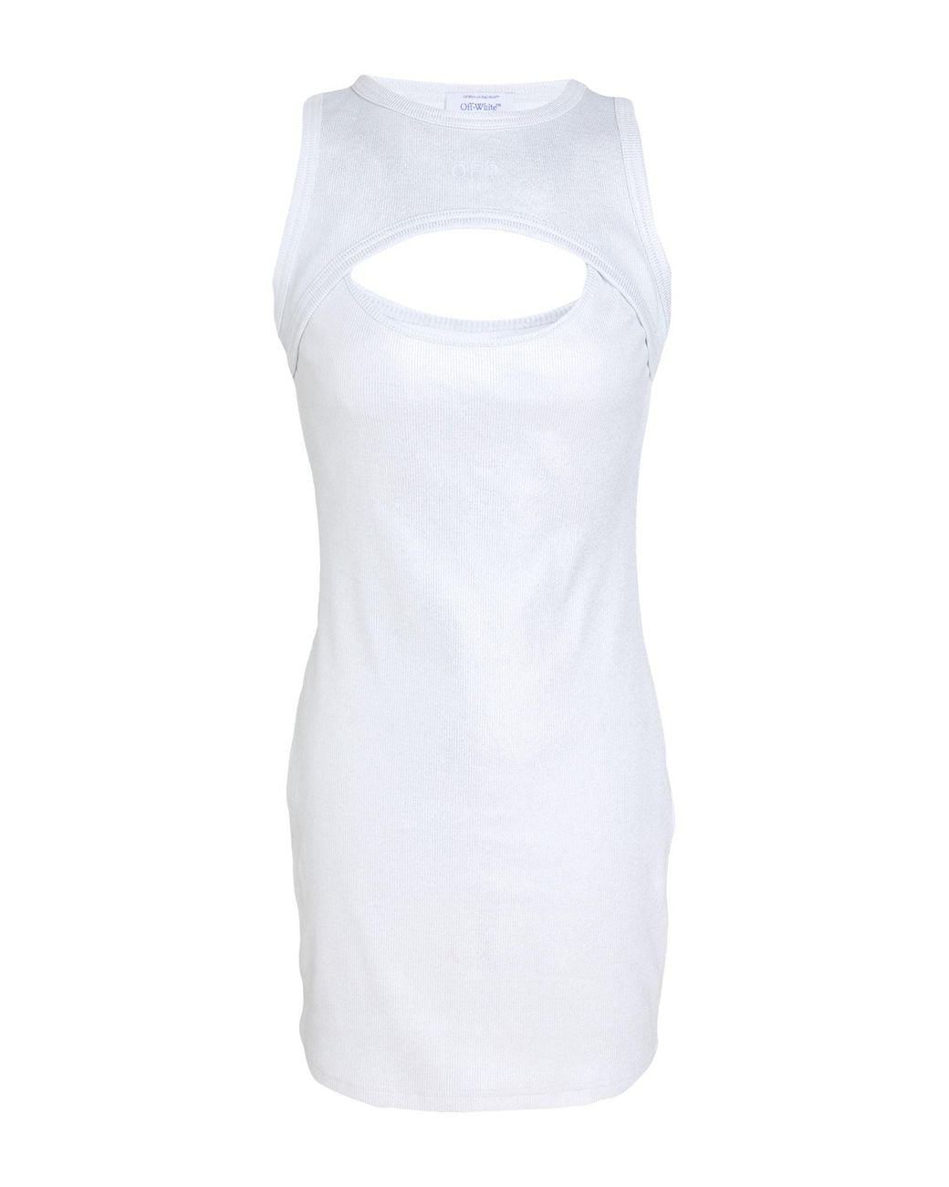 Off-White c/o Virgil Abloh White Mini Dress Cotton, Elastane