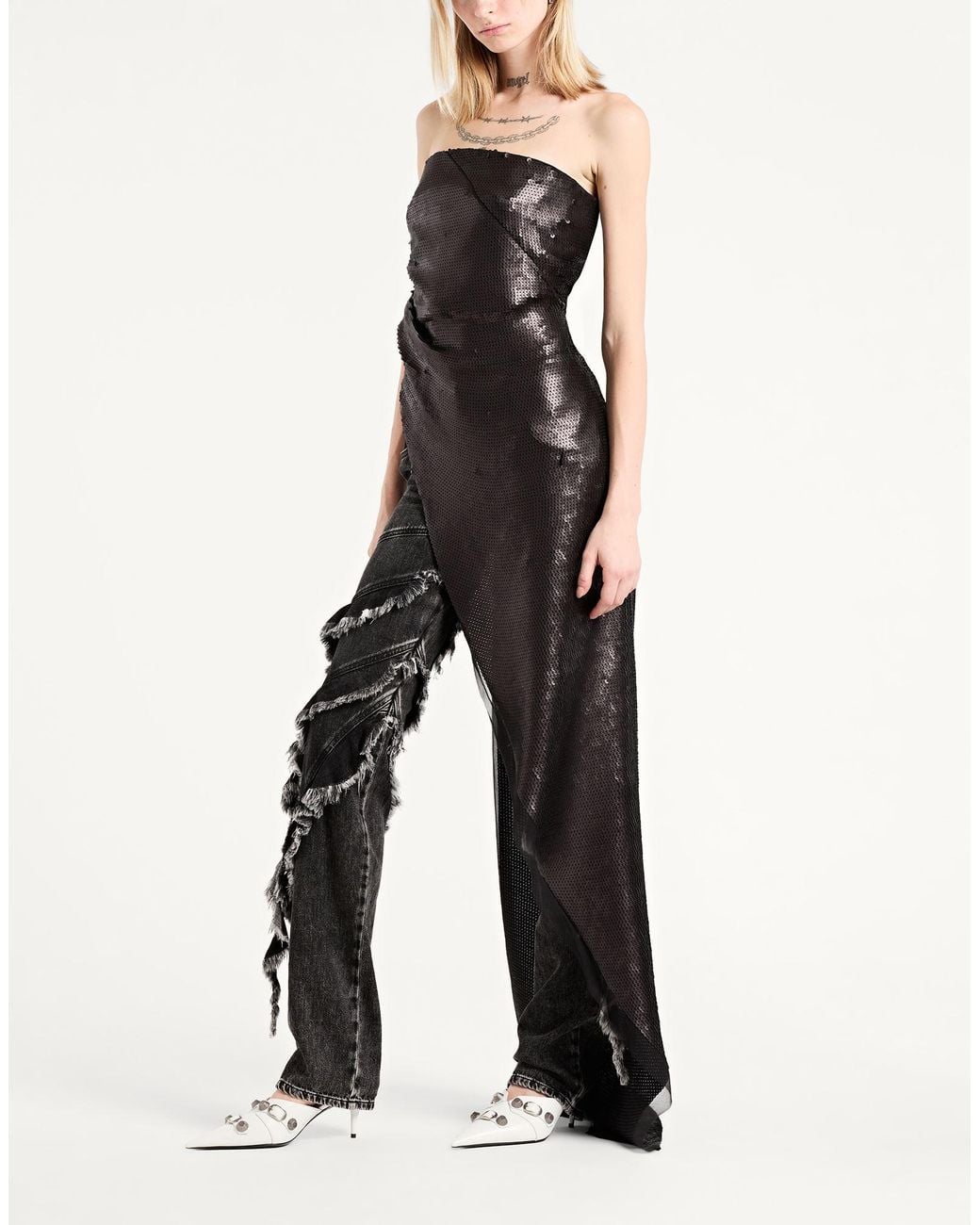 Rick Owens Black Top Silk, Polyamide, Elastane, Cotton, Polyester