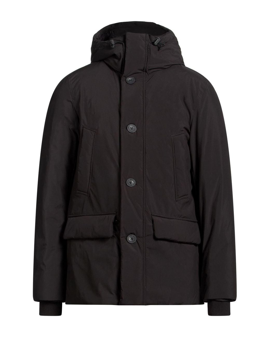 Woolrich Black Coat Polyester for men