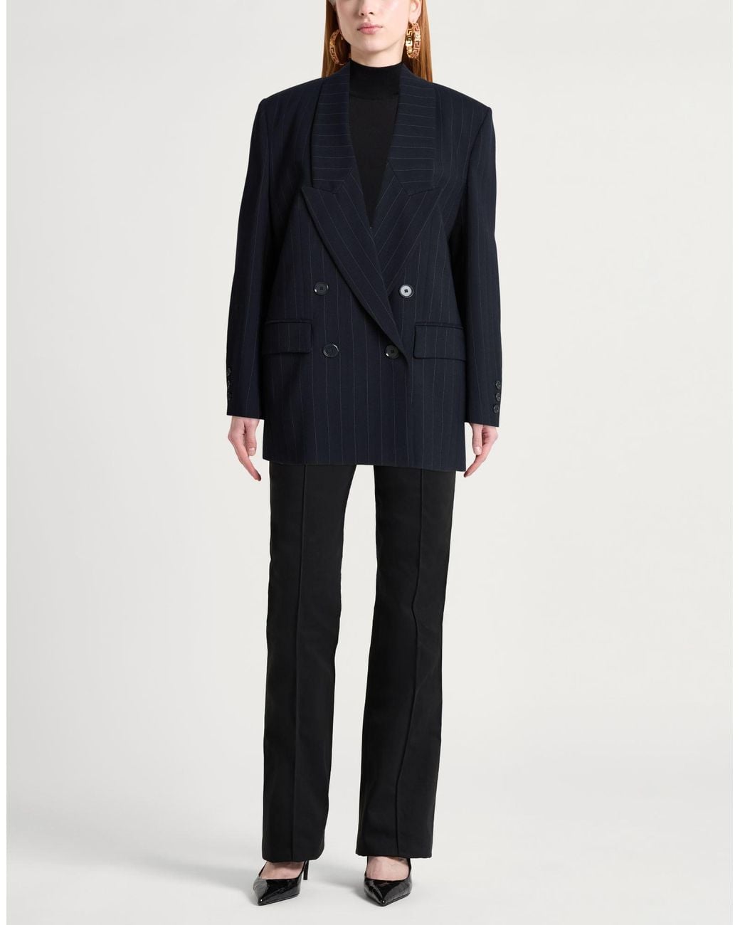 Pinko Blue Blazer Polyester, Wool, Elastane